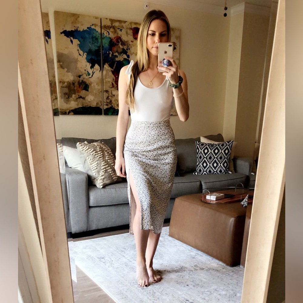Abercrombie Leopard Print Midi Skirt XS